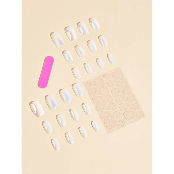 Holographic Press On Nails 24 Pieces Reuseable - Picture 2 of 2